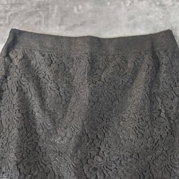 Jaclyn Smith Womens L Black Lace Pencil Skirt Lined Zip Stretch Dressy Vintage - Picture 9 of 11